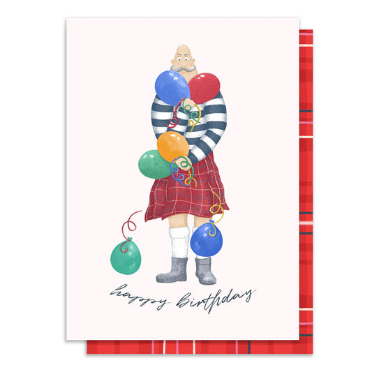 Balloon Kilt Birthday Card