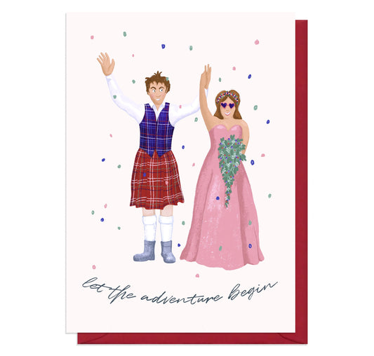 Kilt and Sunglasses Wedding Card